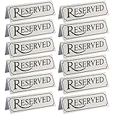 Juvale Metallschild mit Aufschrift Reserved (Set, 12 Stück) - Tischaufsteller, auf Englisch - Für Restaurants, Bars, Gastronomie, Hochzeit, Events - 12 x 4 x 3 cm