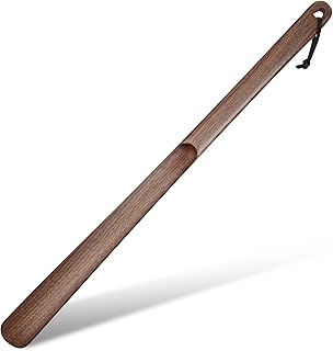 Wooden Shoe Horn, Walnut Shoe Horn Long Handle for Seniors, 23.6 Inches Shoehorn for Seniors and Pregnant Women
