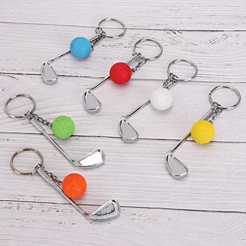 OVAQUIXI 6pcs Mini Golf Club Ball Keychain Golf Keyring Ball