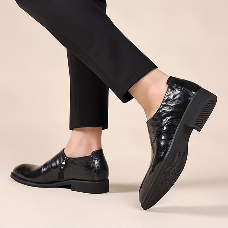 Men Oxfords Men's Classic Pointed Toe Shoes Lace Up Low Top Leather Dress Shoes Brogue Tuxedo Non Slip Wedding Party Business Comfortable3