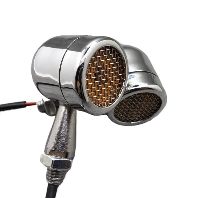 Clignotant pour moto vintage en acier chromé avec grille de protection de phare