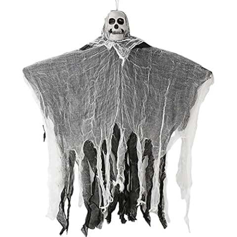 JOTELEMO Halloween Hanging Skeleton Ghost Scary Skull Skeleton Halloween Hanging Decorations for Front Yard Windows Halloween Party Haunted House (80CM) Cover