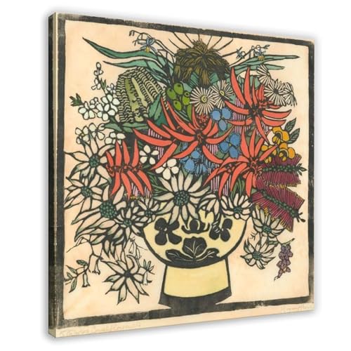 Impression sur toile fleurs de corail vintage Margaret Preston décoration murale