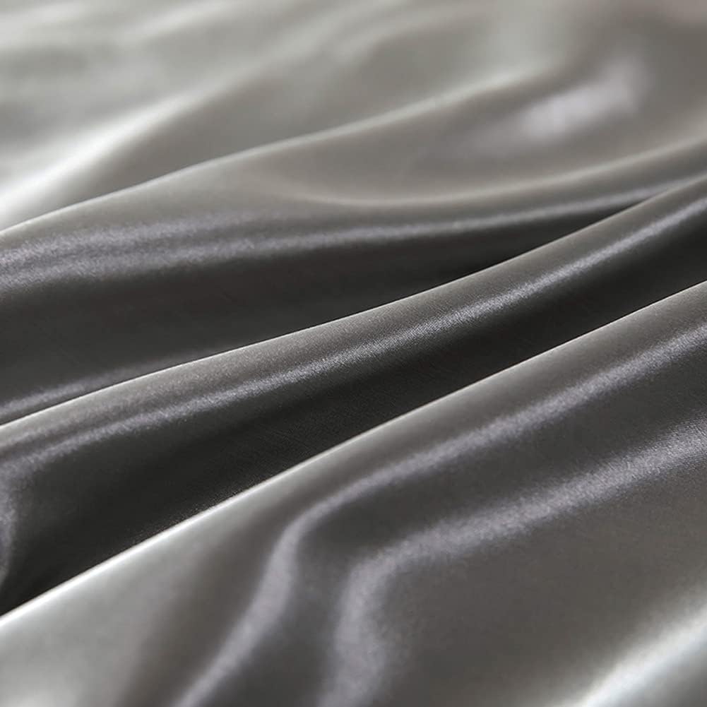 vctops 1-Piece Satin Flat Bed Sheet Twin Size Slik Like Stain Ultra Soft Solid Flat Top Sheet (Black, Twin) : Home & Kitchen