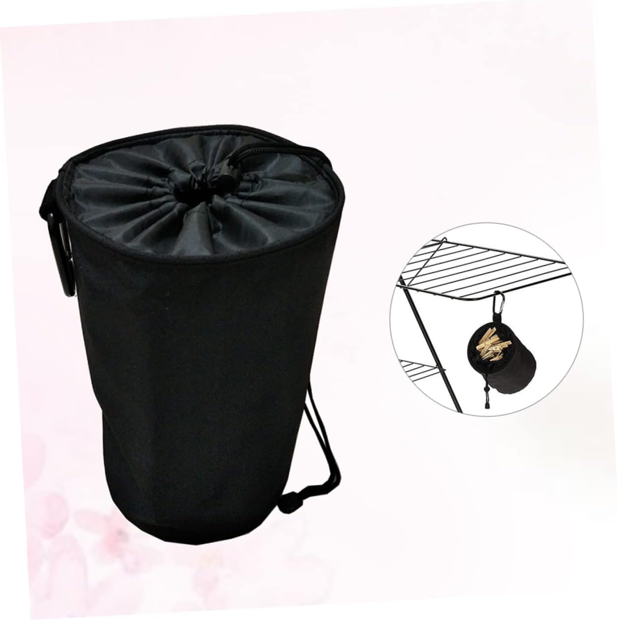 OUNONA Hanging Clothespins Storage Bag Waterproof Drawstring Peg Organizer Sturdy Oxford Cloth Laundry Bag for Indoor and Outdoor Use