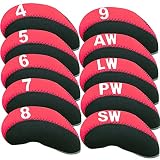 Funda Palos De Golf 10 unids/Set Impermeable Golf Club de Golf Cubiertas de Hierro Conjunto de Putter Estuche Protector Caja de Golf Cubierta de la Cabeza...