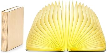 Folding Book Lamp, 5 Colors Wooden Book Shaped Lamp, LED Book Light