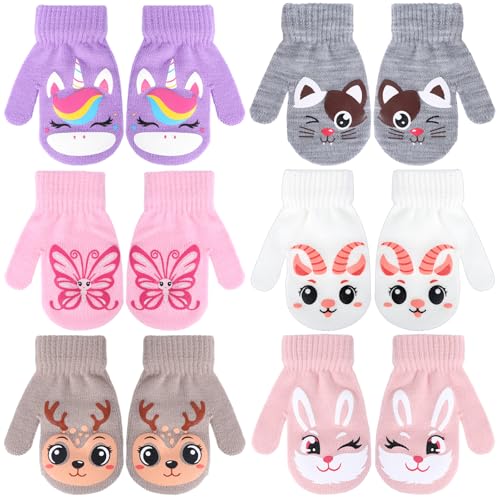QKURT 6 Paar Kinderhandschuhe, Kinder Magic Stretch Handschuhe...