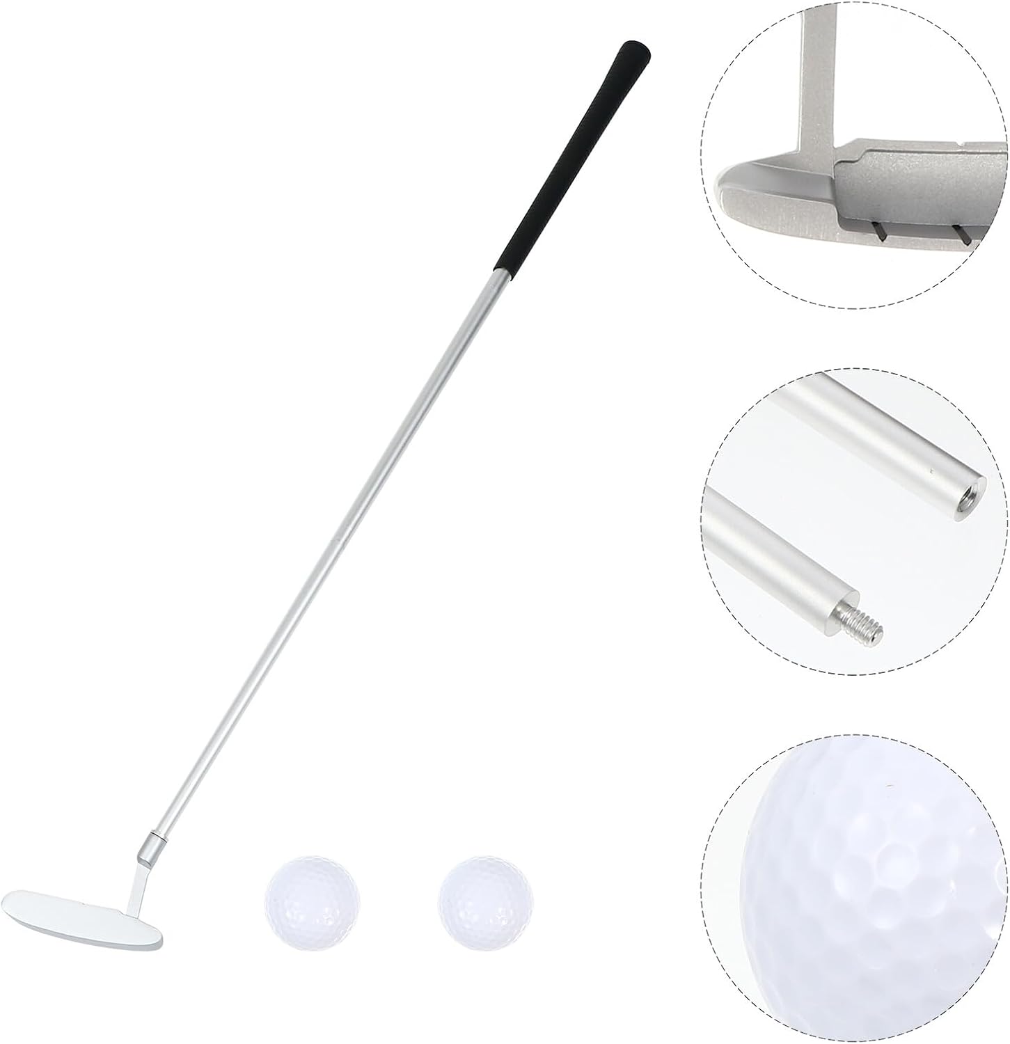 Detachable Three-Joint Golf Putter Set Zinc Alloy Folding Golf Clubs Training Push Rod for Indoor Outdoor Practice