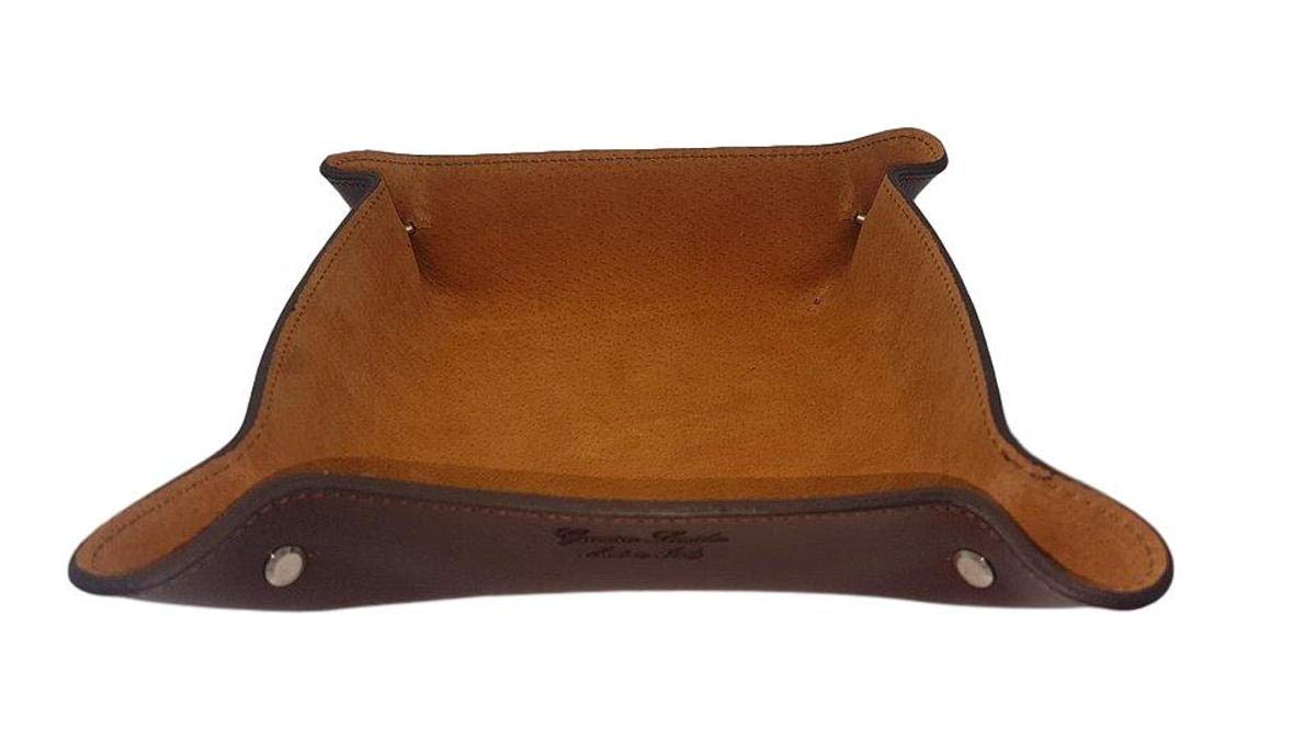 Svuotatasche In Vero Cuoio Fatto A Mano - Made In Italy, 21x21x5 Cm, Interno Scamosciato, 6 Colori
