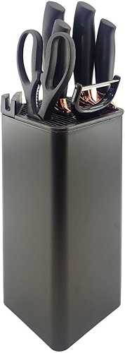 Jogo De Facas Kit Cozinha 8 Peças Cepo Faqueiro Com Afiador