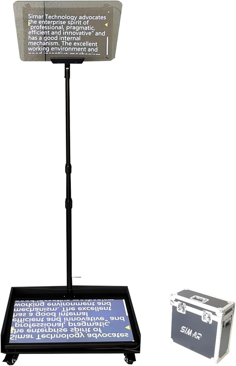 TELEPROMPTER 24inch M-HY24 Presidential Teleprompter Include Monitor with Remote Control, Hardcase & APP, Live Events Public Speaking & Conference, Speech Prompter Stage Autocue