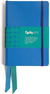 Caderneta Desko, Capa Dura Azul, Pautada, Tamanho 14x21