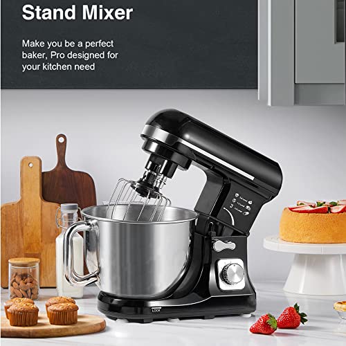 Küchenmaschine Doppelter Knethaken, Knetmaschine Knet- und Rührfunktion, 5L Edelstahlschüssel, 1000W Multifunktional… – Bild 7