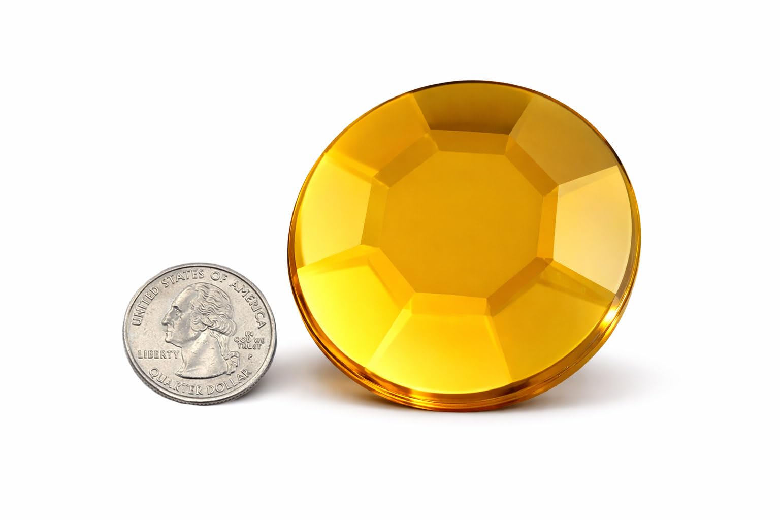 Allstarco Topaz Gold H107 60Mm Large Acrylic Flat Back Rhinestones For Cosplay Costume Making, Props Embelishments Plastic Gems Decor Jewels - 2 Pieces