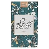 2026年 Be Still Teal Floral Small デイリープランナー - 詩篇 46:10
