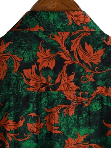 Image of JOTOOK Mens Hawaiian Shirt Short Sleeve Button Down Tropical Shirts Casual Floral Summer Beach Shirt