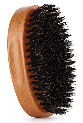 Boar Bristle Beard Brush For Men, Firm Bristles Wood Hair Comb For Mustache, Thin, Short Hair - Military Style #TOP14