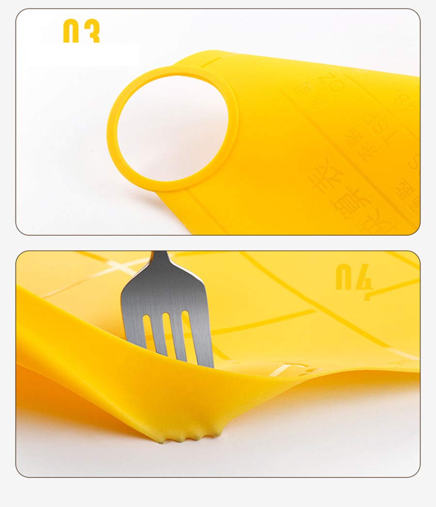 Silikon-Backmatte zum Ausrollen von Teig, mit Messungen, antihaftbeschichtet, hitzebeständig, lebensmittelechtes Silikon