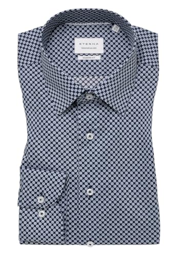 ETERNA Herren Hemd Modern Fit | Langarm | Navy Bedruckt | Twill | 100{2c1907e41a2765a1ff538a4a45efcaae599200235fdd0cf90195159f6161583d} Baumwolle | Kentkragen Gr. 44 ETERNA Herren Hemd Modern Fit | Langarm | Navy Bedruckt | Twill | 100{2c1907e41a2765a1ff538a4a45efcaae599200235fdd0cf90195159f6161583d} Baumwolle | Kentkragen Gr. 44