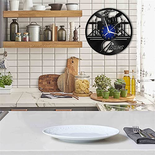Horloge Murale Vinyle Grand Format Décor Tambours Moderne - 5
