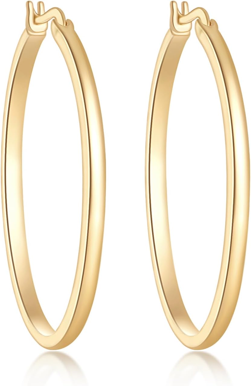 14K Gold Hoop Earrings for Women 14K Gold Earrings for Women Gold Hoop Earring for Womens Hoops Beauty of Simplicity Hoops Earring for Womens 20/25/ 30/40 MM