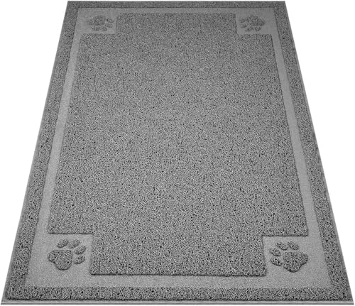 UPSKY Large Cat Litter Mat Trapper 35"×23" Traps Litters from Box and Paws Scatter Control for Folding Trapping Mat Soft for Floor on Sensitive Kitty Paws Easy to Clean