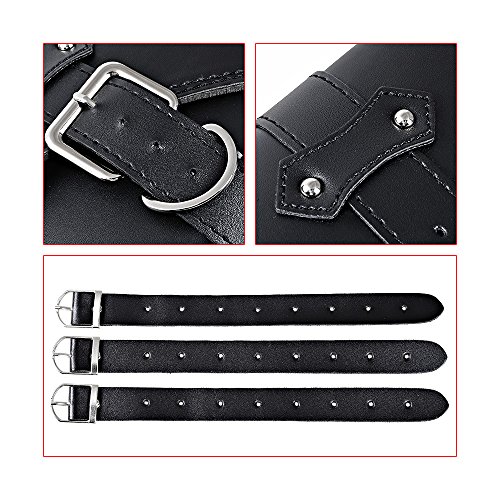 Amope Compatible con Harley Sportster XL883 XL1200 Set Izquierdo y Derecho Alforjas Solo de Cuero PU Negro miniatura 5