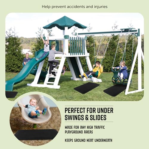 Playsafer Playground Safety Rubber Wearmat for Swingsets and Slides - 1" Thick X 24" W X 40" L (2 Pack, Black) - Thumbnail 5