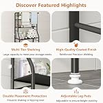 UDEAR 3 Salle de bains de plateau Space Saver, Over The Toilet Rack,Salle de bains Corner Stand Ranger Accessoires,La laveuse,avec tige suspendue,Noir