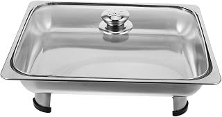 Stainless Steel Dining Stove Buffet Food Holder Chafing Dish for Buffet Food Plate for Buffet Food Server Buffet Server Tray Buffet Warming Tray Buffet Foods Holder Glass Silver