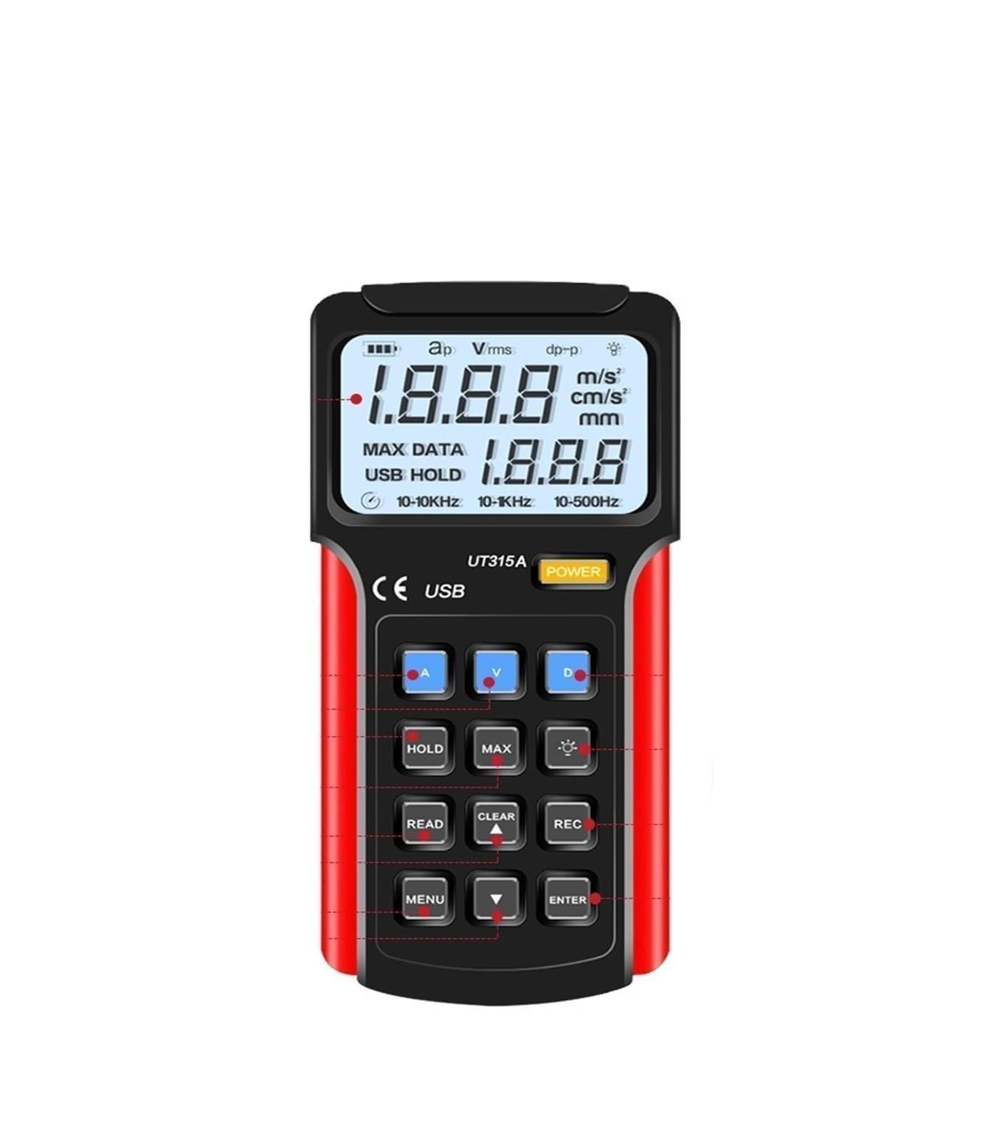Vibration Meter, Digital Portable Electronic Industrial Vibrations UT315A