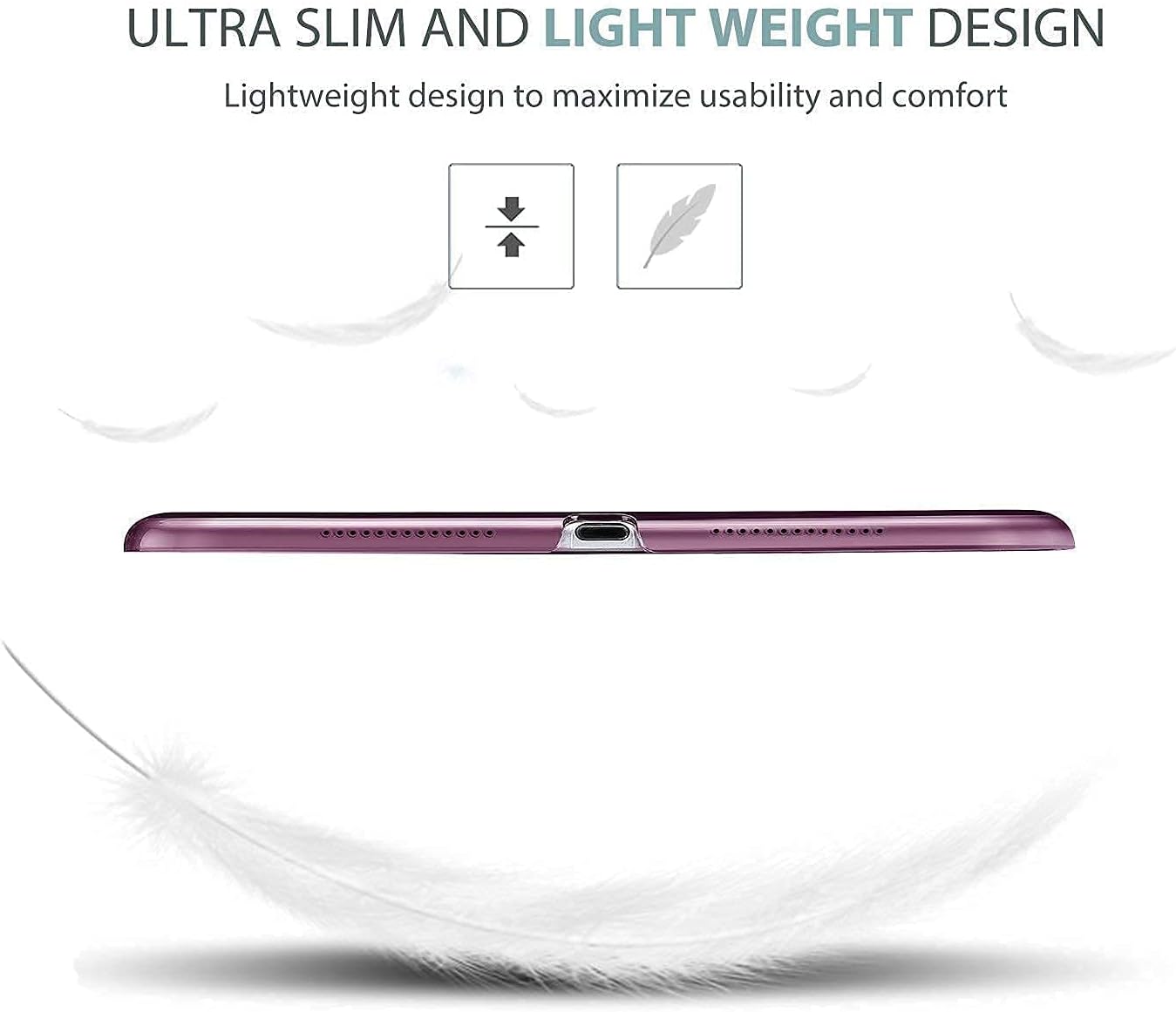 ProCase iPad Air 3 10.5" 2019 / iPad Pro 10.5" 2017 Purple Slim Hard Shell Case Bundle with Tempered Glass Screen Protector