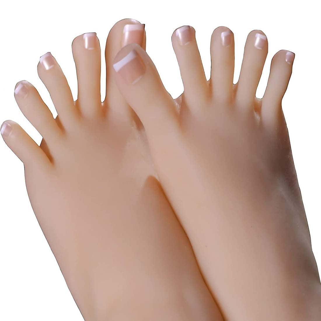 Lot 2 Pieds Mannequin En Silicone Réalistes - 22x8x17cm, Gauche Et Droit - Pour Nail Art, Photo, Présentation Chaussures