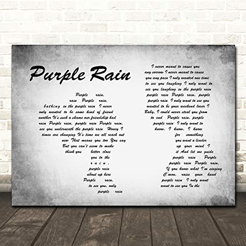 Purple Rain Man Lady Couple Grey Song Lyric Quote Wall Art Poster Gift Present Print
