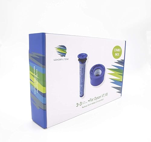 Miniatura 5 de Paquete de 6 filtros de vacío para aspiradoras Dyson V8+, V8, V7 Absolute Animal Motorhead, 3 filtros HEPA y 3 prefiltros, reemplaza la pieza #