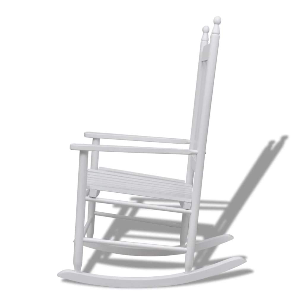 Yumeng Sedia a Dondolo Sedia a Dondolo da Giardino Sedia a Dondolo Esterno Sedie a Dondolo da Interno Sedia a Dondolo con Sedile Curvo Bianco in Legno