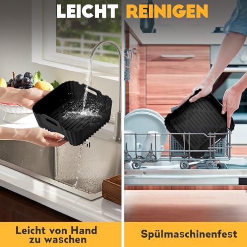 Silikonform Heißluftfritteuse Zubehör für Philips Dual Basket Airfryer 3000-5000 serie 9L(6L/3L), Airfryer Silikonform Zubehör für Cookwise Dual Zone 9L(3L/6L)