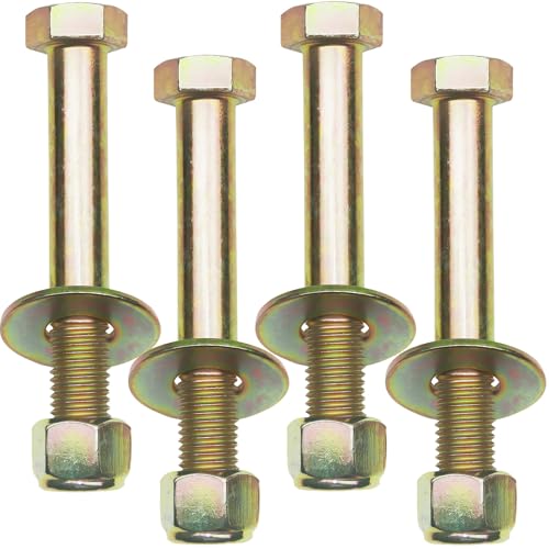 Image of 7 /8 inch x 6 inch Hex Head Bolt by Color Galvanization with Nylon Lock nut and Large Size Washer Assortment Kit,Alloy Steel,Grade 8.(4pcs Pack),by Metalsuberg