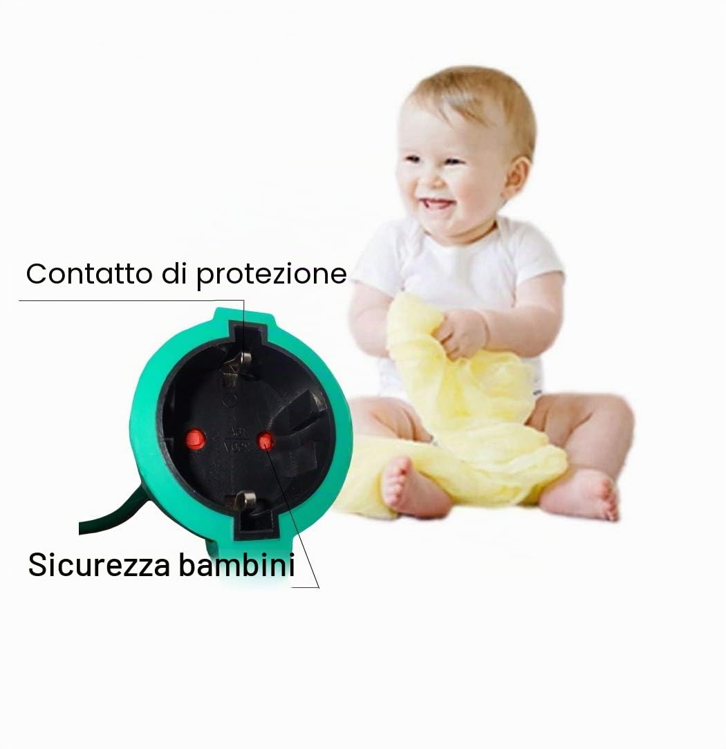Cavo di prolunga Schuko 30 m IP44 3500 W verde per esterno