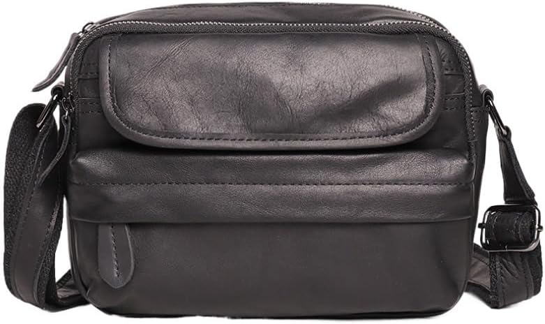 Men's Genuine Leather Crossbody Bag Shoulder Large Capacity Small Square