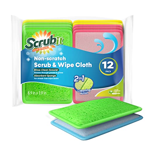 Tampon à récurer double face et éponge à vaisselle SCRUBIT pour casseroles et poêles - 2