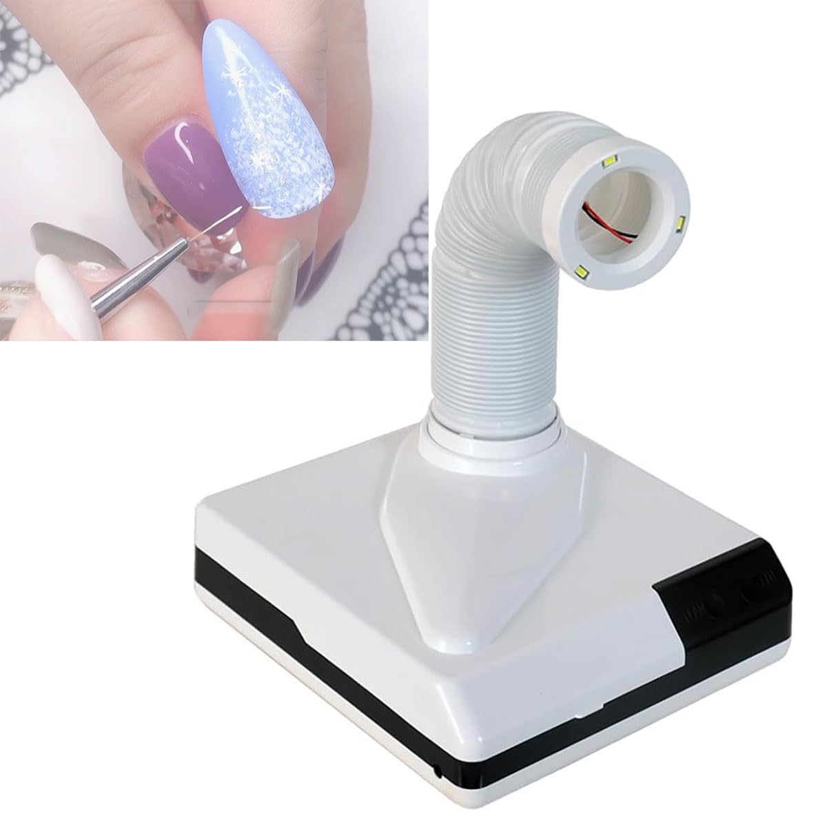 Odpylacz do paznokci 60 W, sprzęt laboratoryjny, z 3 reflektorami LED do oświetlenia, mini pochłaniacz dymu do lutowania, model dentystyczny, odsysacz kurzu, do klinik, grawerowania