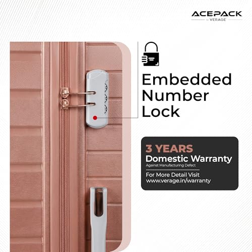 Image of ACEPACK by Verage - STARLINK Unbreakable Hard Side Polypropylene Luggage Large Check in 103L | Lightweight Suitcase Set with 360 Silent Spinner Wheels, Number Lock,Telescopic Handle & 3 Year Warranty