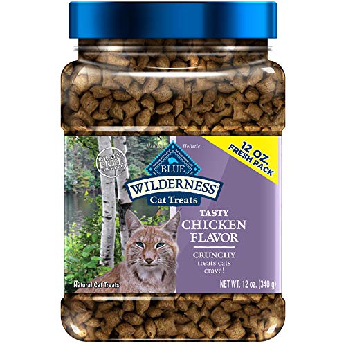 Blue Buffalo Wilderness Grain Free Crunchy Cat Treats Chicken 12-oz Tub