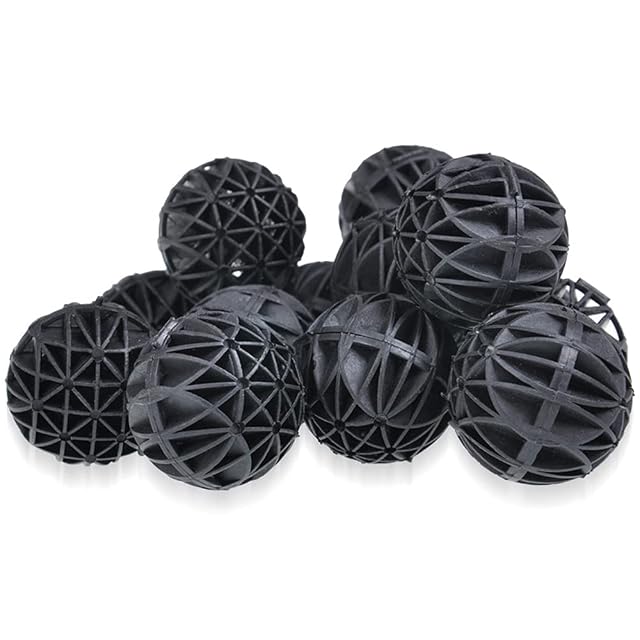 Foto 2 de 6 de ANCLLO 100 piezas de filtro bioporoso bioquímico de bolas, material de filtro de agua con algodón para pecera