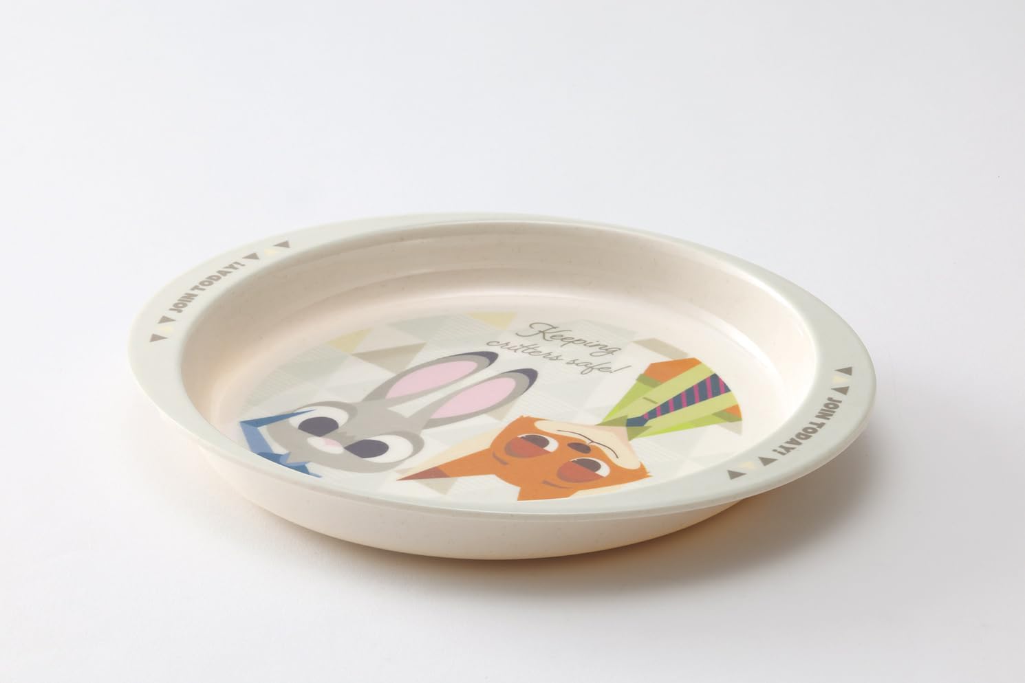 Skater M36B-A Melamine Lunch Plate, Bamboo Fiber Dish, 11.8 fl oz (350 ml), Dishwasher Safe, Disney Zootopia