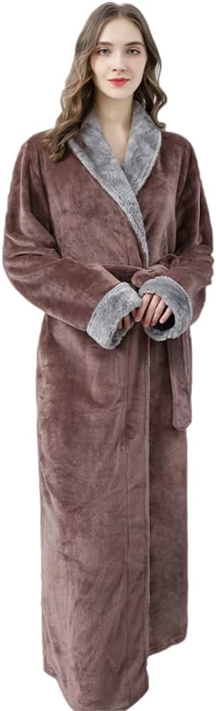 KITCISSL Christmas Pajamas Autumn/Winter Warm Bathrobe for Women and Men, Women's Sleepwear Nightgown(Brown,Women M)