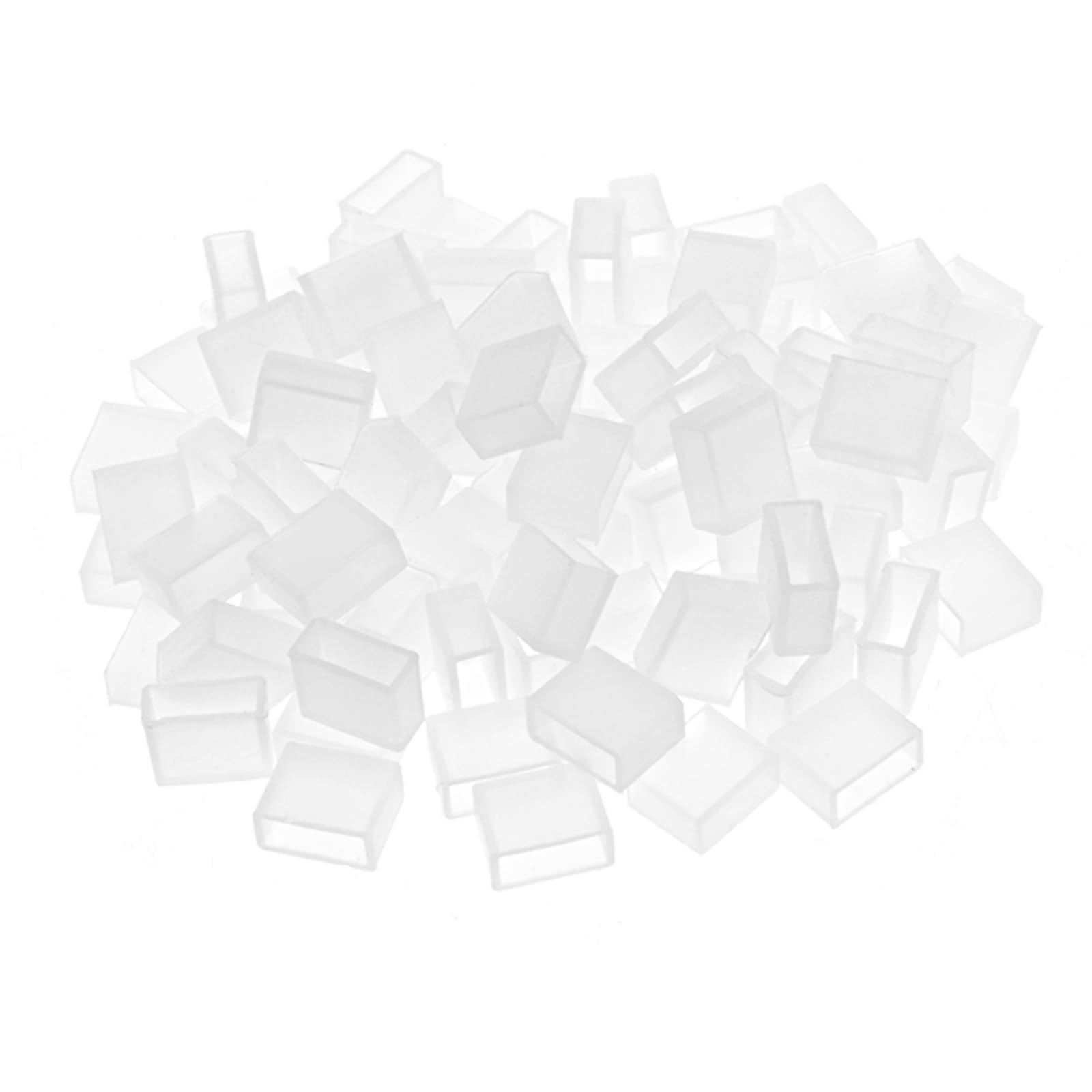 YOKIVE 100 Pcs Silicone Plug, LED Tube Strip End Cap Cover Waterproof, Great for Office Home (White, Fit for 3528 8mm Wide Strip)