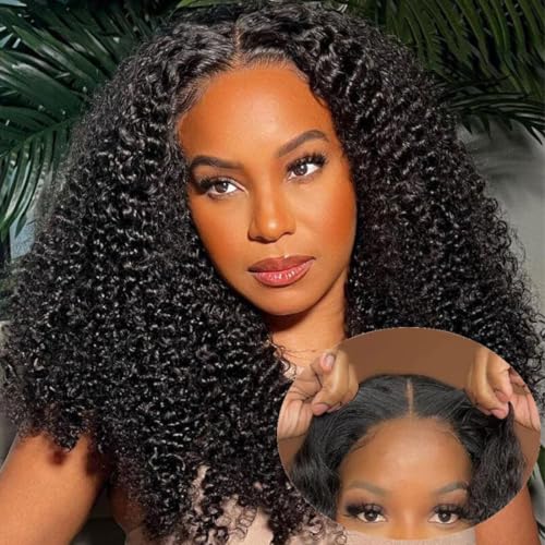 Glueless Lace Front Wig Human Hair – 22 Inch Curly
